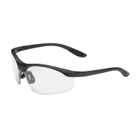 Semi-Rimless Safety Readers with Black Frame, Clear Lens and Anti-Scratch Coating  +1.00 Diopter
