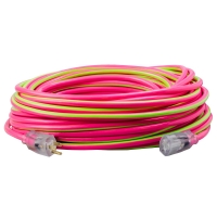 SJTW Extension Cord with Pink/Green Neon Stripes