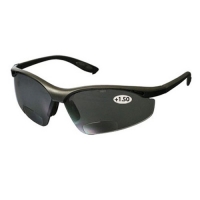 Mag Readers Semi-Rimless Safety Readers with Black Frame Gray Lens and Anti-Scratch Coating (+1.50 Diopter)