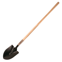Round Point Shovel with Long Wood Handle 48"