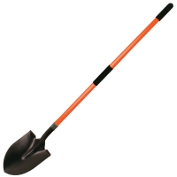 Round Point Shovel with Long Fiberglass Handle 48"