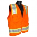 Orange Surveyor Vest w/ Contrasting Trim (Class 2, Medium) Orange Surveyor Vest w/ Contrasting Trim (Class 2, Medium)