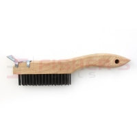 Shoe Handle Wire Scratch Brush 10" with Scraper