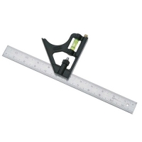 Combination Square with Black Die-Cast Handle 12"