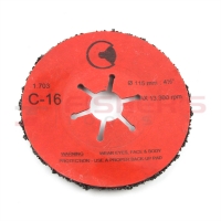 Domed Semi-Flex Silicon Carbide Disc - 16 Grit 4-1/2''