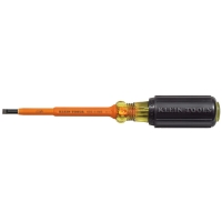 Insulated Round-Shank Screwdriver - 4" with 3/16" Cabinet Tip