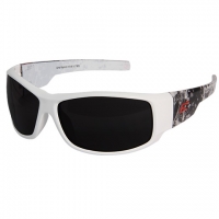 Caraz Vigilante Smoke Lens Safety Glasses (White & Grey)