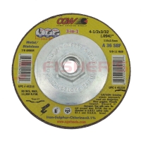 3-in-1 Cut Grind Finish Type 27 Wheel - 4-1/2" (5/8"-11 Arbor)