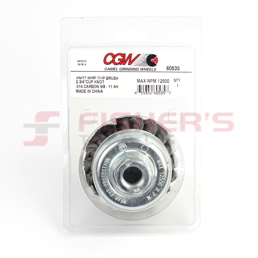 CGW 60535 2-3/4 Cup Brush Knot .014 Carbon 5/8-11