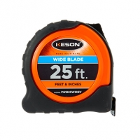 Steel SAE Tape Measure, Black/Chrome 25 ft