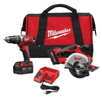 M18 Lithium-Ion Cordless Compact Drill/Metal Circular Saw Combo Kit (2-Tool) with M18 4.0Ah XC Battery 18-Volt