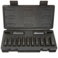 Black Oxide Deep Impact 13-Piece Metric Socket Set 6 Point 3/8" Drive