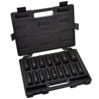 Black Oxide Deep Impact 16-Piece Metric Socket Set 6 Point 1/2" Drive