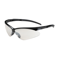 Semi-Rimless Safety Glasses with Black Frame, Clear Lens and Anti-Scratch Coating