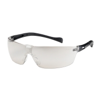 Rimless Safety Glasses with Black Temple, I/O Lens and Anti-Scratch Coating