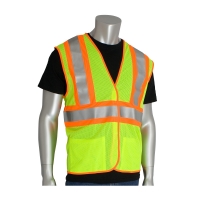 ANSI Type R Class 2 Fire Treated Two-Tone Mesh Vest Lime Yellow (XX-Large to XXX-Large)