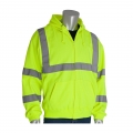 ANSI Type R Class 3 Zip Hooded Sweatshirt Lime Yellow (Medium)