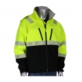 ANSI 107 Type R Class 3 Ripstop Softshell Lime Yellow With Black Bottom Jacket (Medium)