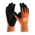Hi-Vis Orange Seamless Knit Nylon Glove with Nitrile Coated MicroFoam Grip on Palm & Fingers (Large)