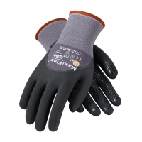 Seamless Knit Nylon Glove with Nitrile Coated MicroFoam Grip on Palm, Fingers & Knuckles - Micro Dot Palm (Large)