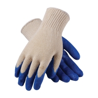 Seamless Knit Cotton / Polyester Glove with Latex Coated Smooth Grip on Palm & Fingers - Regular Grade (Large)