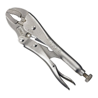 Curved Jaw Locking Pliers with Wire Cutter (7")