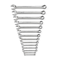 Full Polish Combination Non-Ratcheting Wrench Set SAE 14 Piece