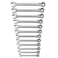 Open End Ratcheting Wrench Set Metric 12 Piece