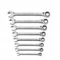 SAE Open End Ratcheting Combination Wrench Set 8 Piece 12 Point