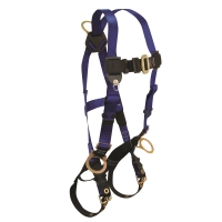Contractor Full Body Harness with 3 D-Rings and Tongue Buckle Leg Straps (Universal Fit)