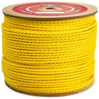 3-Strand Polypropylene Rope 1/4" Yellow (Sold by Foot)