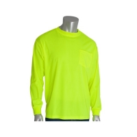 Non-ANSI Long Sleeve T-Shirt Hi-Viz Lime Yellow (Medium)