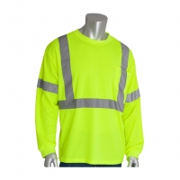 ANSI Type R Class 3 Long Sleeve T-Shirt Hi-Viz Lime Yellow (XX Large)