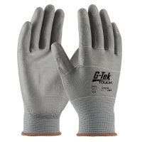 G-Tek Touch Seamless Knit Nylon / Polyester Glove with Polyurethane Coated Smooth Grip on Palm and Fingers - Touchscreen Comp