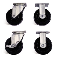 Phenolic HD Casters 4-Piece Set with Brakes (6 Inch)