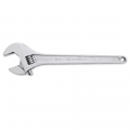 Chrome Finish Tapered Handle Adjustable Wrench (15")