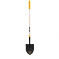 Forged Round Point Shovel With Comfort Step And Cushion End Grip On Hardwood Handle