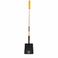 Forged Square Point Shovel With Comfort Step And Cushion End Grip On Hardwood Handle