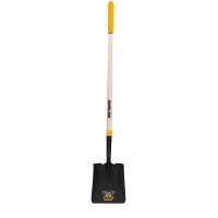 Forged Square Point Shovel With Comfort Step And Cushion End Grip On Hardwood Handle