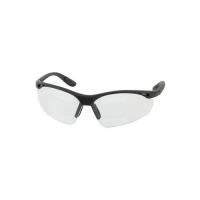 Semi-Rimless Safety Readers with Black Frame Clear Lens Dual +2.00 Diopter