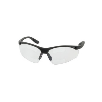 Semi-Rimless Safety Readers with Black Frame Clear Lens Dual +2.50 Diopter