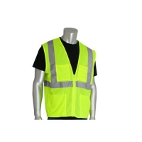 ANSI Type R Class 2 Four Pocket Value Mesh Vest XXXL (Hi-Vis Lime Yellow)