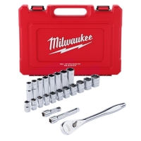 Ratchet & Socket Set with 1/2" Drive - SAE 22 Pieces