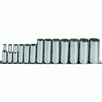 Deep Socket 6 Point Set 12 Piece with 3/8" Drive