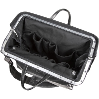 Deluxe Black Canvas Tool Bag with 13 Pockets (16-Inch)
