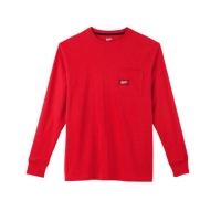 Heavy Duty Long Sleeve Pocket T-Shirt - Large - Red