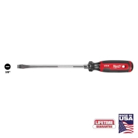 Cushion Grip Slotted Screwdriver 3/8", 8" Shank, USA Made