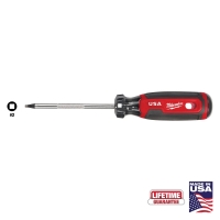 Cushion Grip Square Screwdriver #2, 4" Shank, USA Made