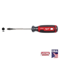 Cushion Grip Slotted Screwdriver 1/4", 4" Shank, USA Made