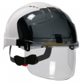 Type I Vented Industrial Safety Helmet w/ Faceshield (White/Smoke)